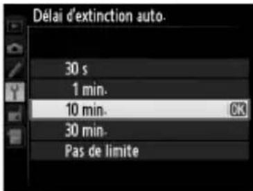 NIKON UT1 - Délai d'extinction automatique - 1