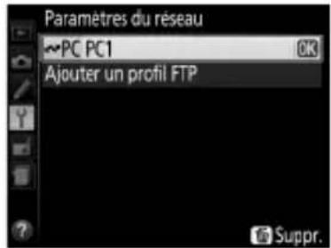 NIKON UT1 - Affichez les profils réseau. - 1