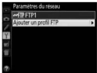 NIKON UT1 - Sélectionner Ajouter un profil FTP pour Réseau > Paramètres du réseau (68). - 1