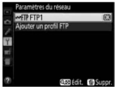 NIKON UT1 - Sélection d'un profil réseau - 1