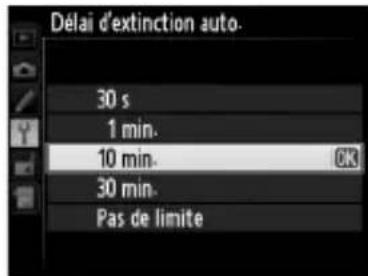 NIKON UT1 - Délai d'extinction automatique - 1