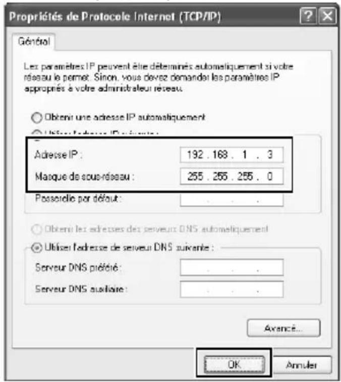 NIKON UT1 - Saisir une adresse IP et un masque de sous-réseau. - 1