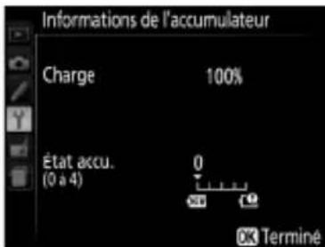 NIKON UT1 - Informations de l'accumulateur - 1