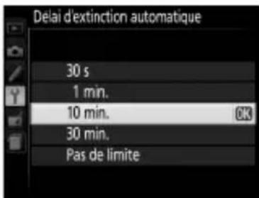 NIKON UT1 - Délai d'extinction automatique - 1