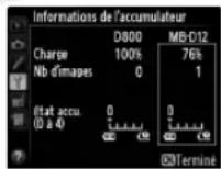 NIKON MBD12 - Informations de l'accumulateur - 1