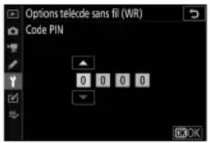 NIKON WRR11a - Saisissez les codes PIN des télécommandes WR-R11a/WR-R11b fixées sur les appareils photo distants. - 1