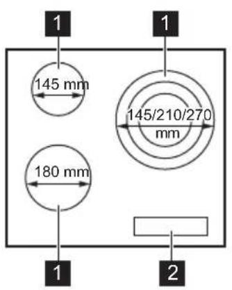ZANUSSI ZHRN639K - Disposition de las zonas de coccción - 1