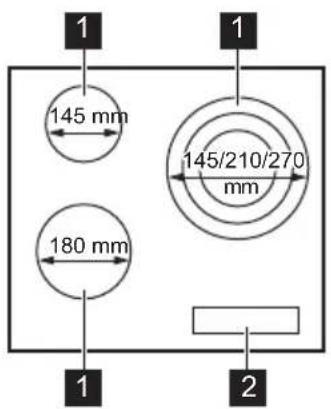 ZANUSSI ZHRN639K - Disposão da superficie de cozedura - 1