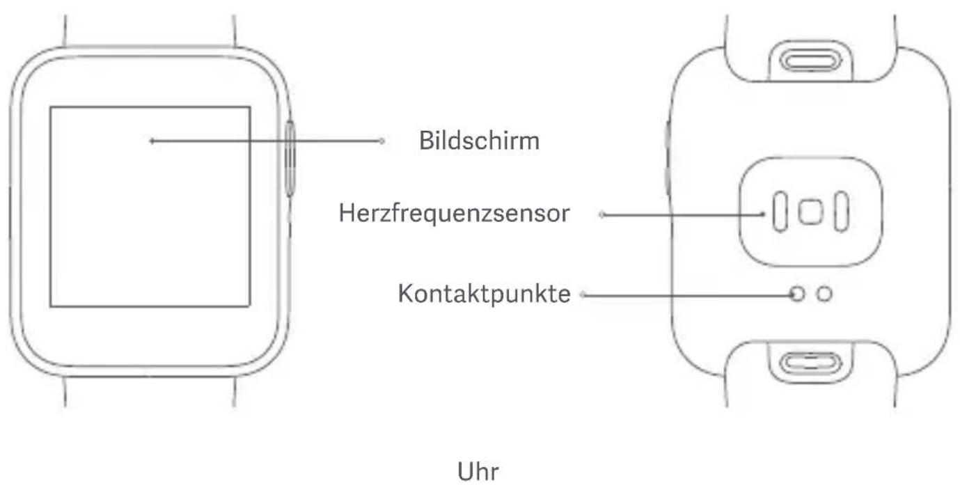 Bildschirm Herzfrequenzsensor Kontaktpunkte Uhr
