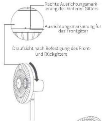Xiaomi Mi Smart Standing Fan 1C - Schnitt 5: Installieren Sie das Frontgitter - 2
