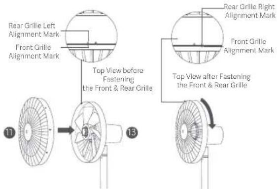 Xiaomi Mi Smart Standing Fan 1C - Step 5: Install the front grille - 1