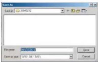 Save As Save as: 20040212 File name: 1000000.0 Save as type: TBF(*TIF(*TBF)) Save Cancel