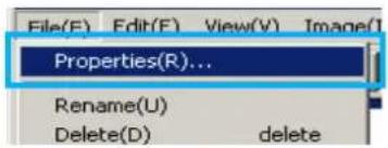 File(F) Edit(E) View(V) Image(I) Properties(R)... Rename(U) Delete(D) delete