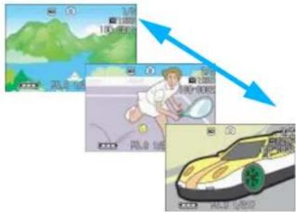 Three-panel image showing a landscape, a person on a road, and a speedboat with Chinese UI elements.