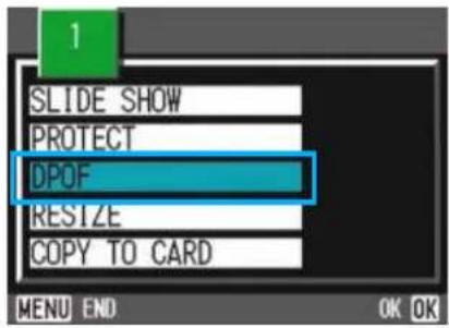 1 SLIDE SHOW PROTECT DPOF RESIZE COPY TO CARD MENU END OK OK