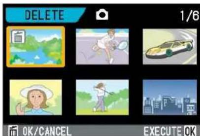 DELETE 1/6 OK/CANCEL EXECUTE OK