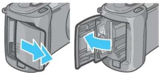 ROLLEI dr5100 - Open the battery/card cover. - 1