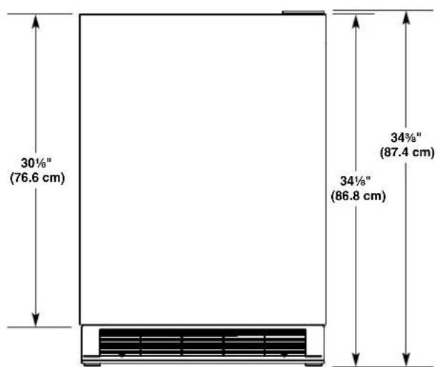 JENN-AIR JUR24FRERS - Product Dimensions - 1