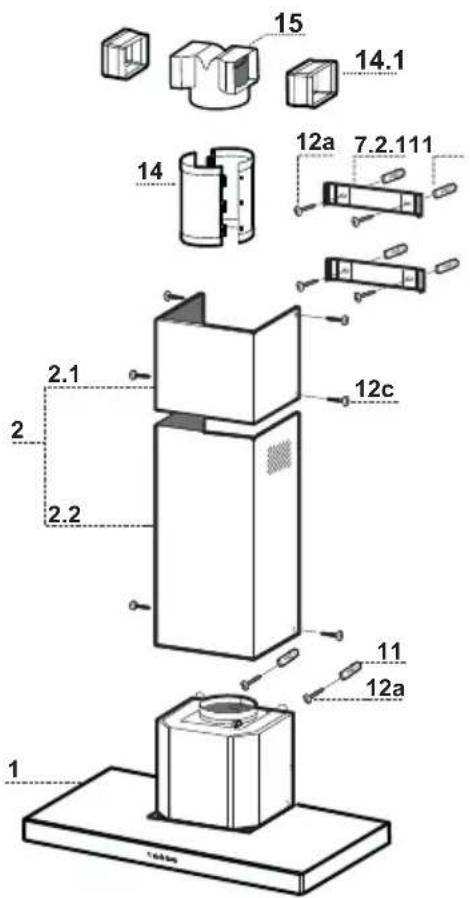 SMEG KSE60X1 - Réf. Q.té Composants pour l'installation - 1