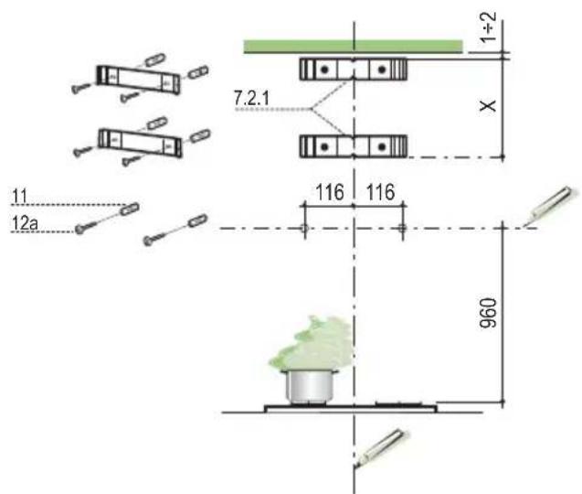 SMEG KSE60X1 - Perfuração da parede e fixação dos suportes - 1