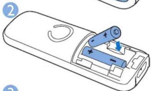 PHILIPS D166 - Installation des piles fournies - 2