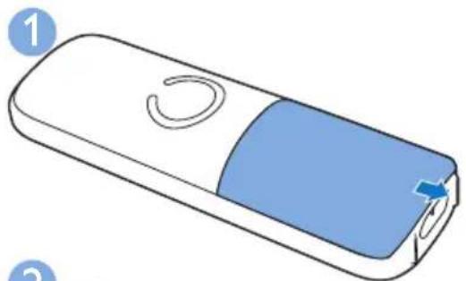 PHILIPS D166 - Installation des piles fournies - 1