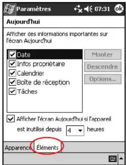 HP iPAQ h1937 - Personnalisation de l'écran Aujourd'hui - 2