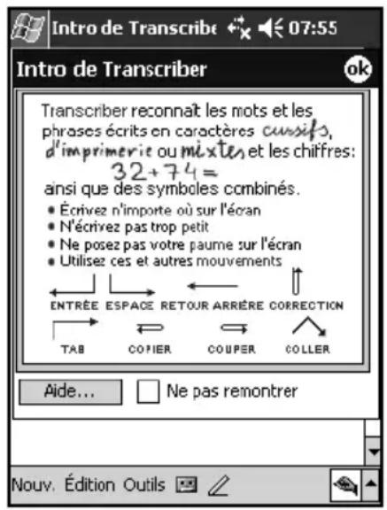 HP iPAQ h1937 - Saisie à l'aide du stylet et de Microsoft Transcriber - 2