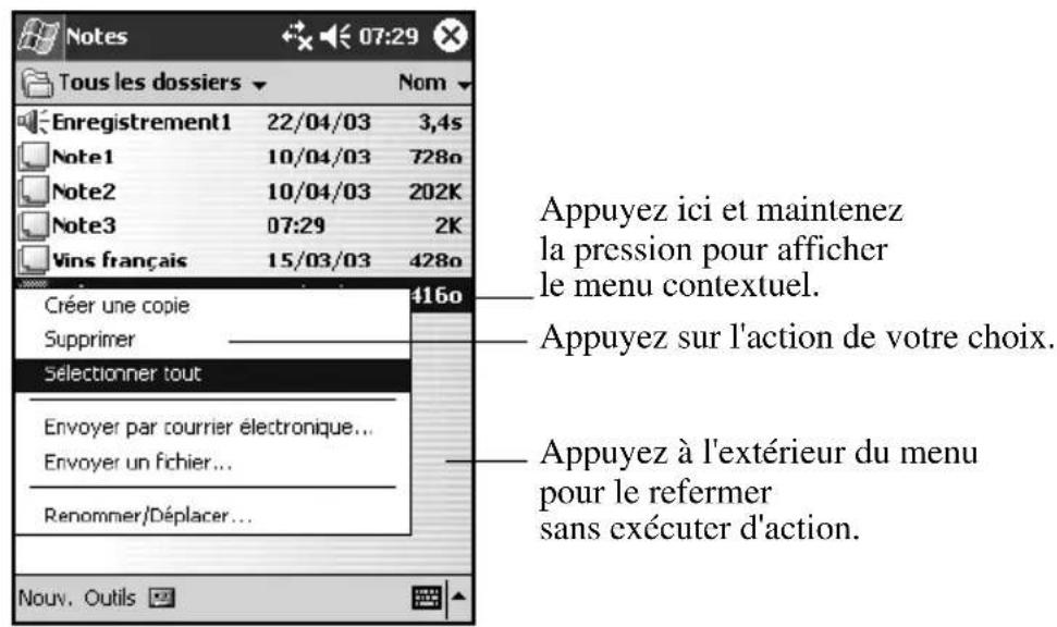 HP iPAQ h1937 - Menu contexts - 1