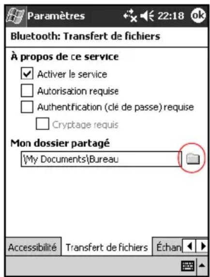 HP iPAQ h1937 - Définition d'un dossier partagé - 1