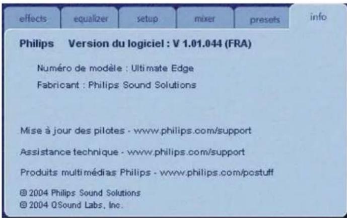 PHILIPS PSC724 - Onglet Info - 1