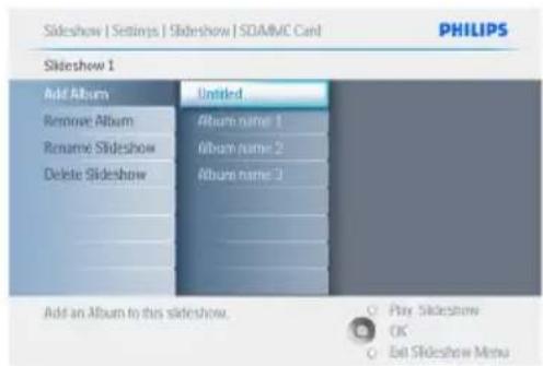 PHILIPS PhotoFrame 10FF2CME - Ajout d'un album au diaporama - 5