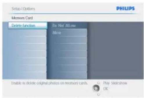 PHILIPS PhotoFrame 7FF2CMI - Naviguez vers le bas jusqu'à Carte mémoire. - 2