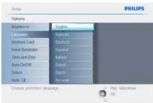 PHILIPS PhotoFrame 7FF2CMI - Préference de langue - 3