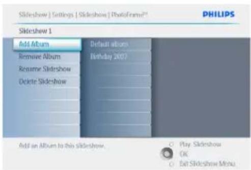 PHILIPS PhotoFrame 7FF2CMI - Suppression d'un album du diaporama - 4