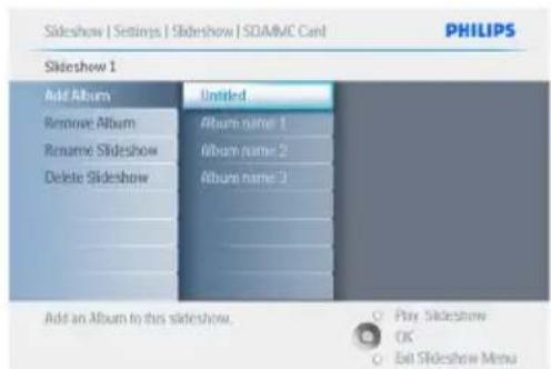 PHILIPS PhotoFrame 7FF2CWO - Ajout d'un album au diaporama - 5