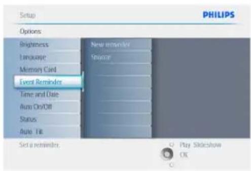 PHILIPS PhotoFrame 7FF2CWO - Suppression d'un rappel d'événement - 2