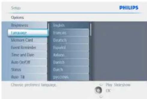 PHILIPS PhotoFrame 7FF2CWO - Préférence de langue - 2