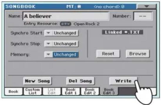 KORG Pa900 - Éditer les entrées - 4