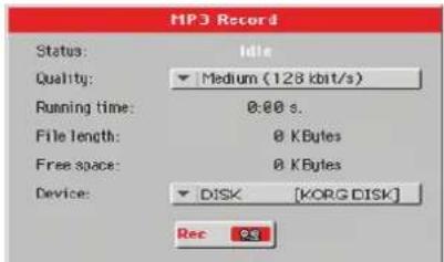 KORG Pa900 - Pour activer la fonction d'enregistrement, maintenez le bouton SHIFT enfoncé et appuyez sur le bouton RECORD. - 1
