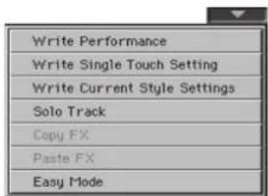 KORG Pa900 - Menu de page - 1