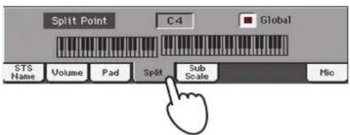 KORG Pa900 - Régler le point de partage ('split point') - 1