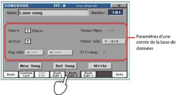 KORG Pa900 - Éditer les entrées - 2