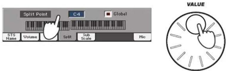 KORG Pa900 - Régler le point de partage ('split point') - 3
