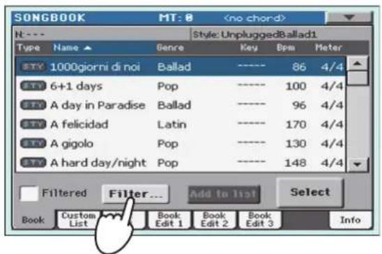 KORG Pa900 - Recherche d'entrées - 1