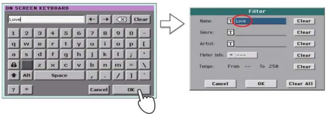 KORG Pa900 - Recherche d'entrées - 5