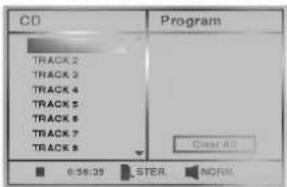 CD Program TRACK 2 TRACK 3 TRACK 4 TRACK 5 TRACK 6 TRACK 7 TRACK 8 Clear All 0:56:35 ESTER. NORM