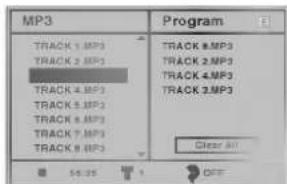 MP3 TRACK 1 MP3 TRACK 2 MP3 TRACK 4 MP3 TRACK 5 MP3 TRACK 6 MP3 TRACK 7 MP3 TRACK 8 MP3 Program TRACK 9 MP3 TRACK 2 MP3 TRACK 4 MP3 TRACK 3 MP3 Clear All 54.26 1 OFF