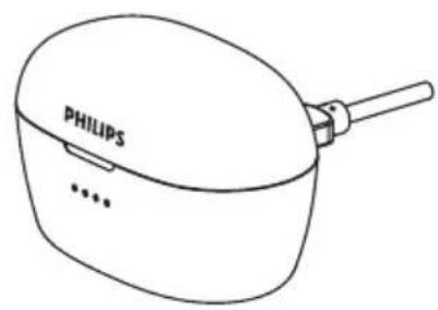 PHILIPS TAT3255 - Voyant LED de batteries sur le boitier de charge avec cable USB Type-C - 1