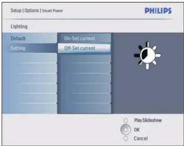 PHILIPS 8FF3CME - Réglage de la marche et de l'arrêt automatiques de l'affi chage en fonction de l'éclairage - 1